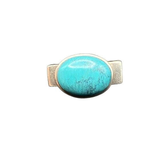 Silpada Geometric 925 Turquoise Oval o. Square Ring R0786 - Picture 5 of 10